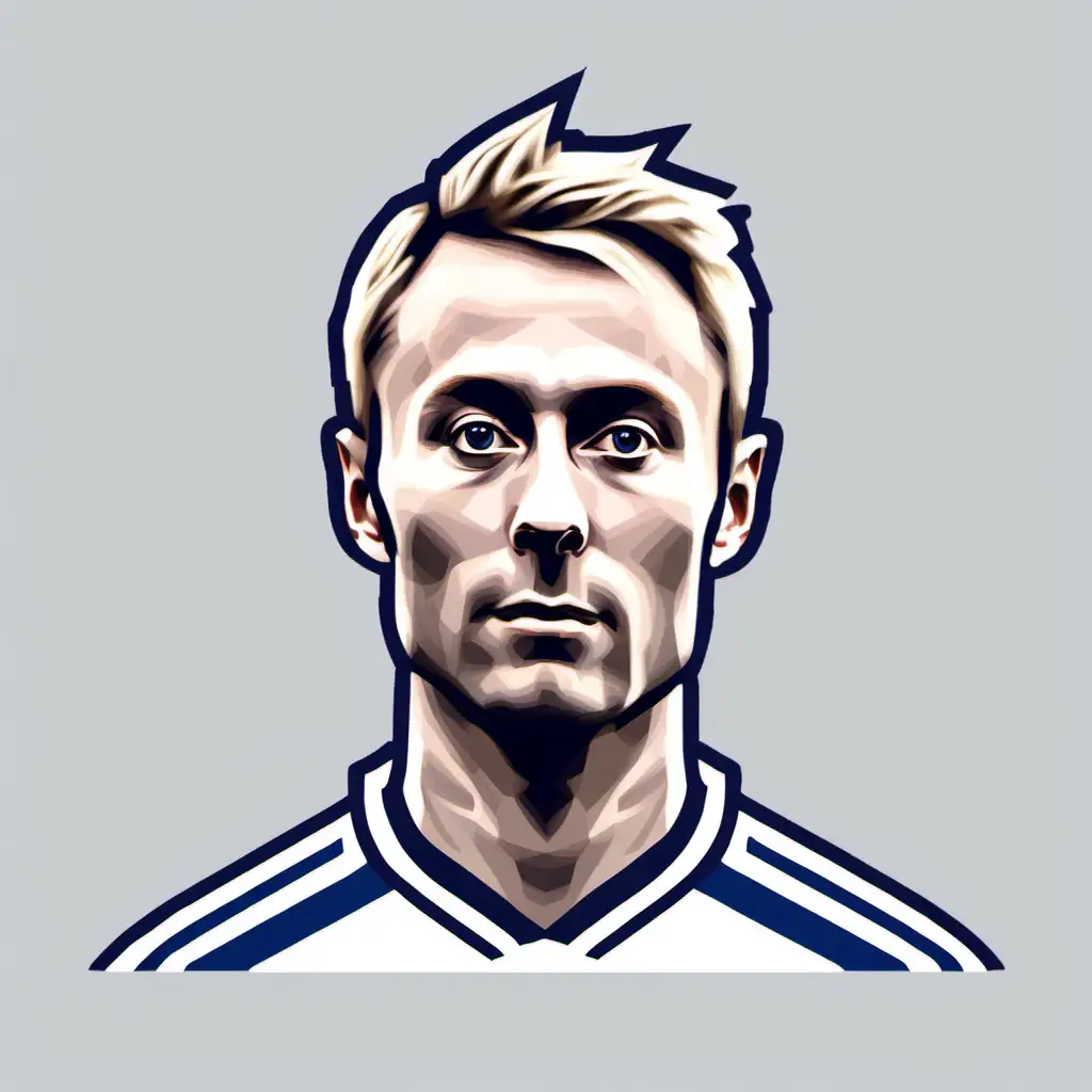 Eriksen Shoulders and Head Icon Football Player Portrait