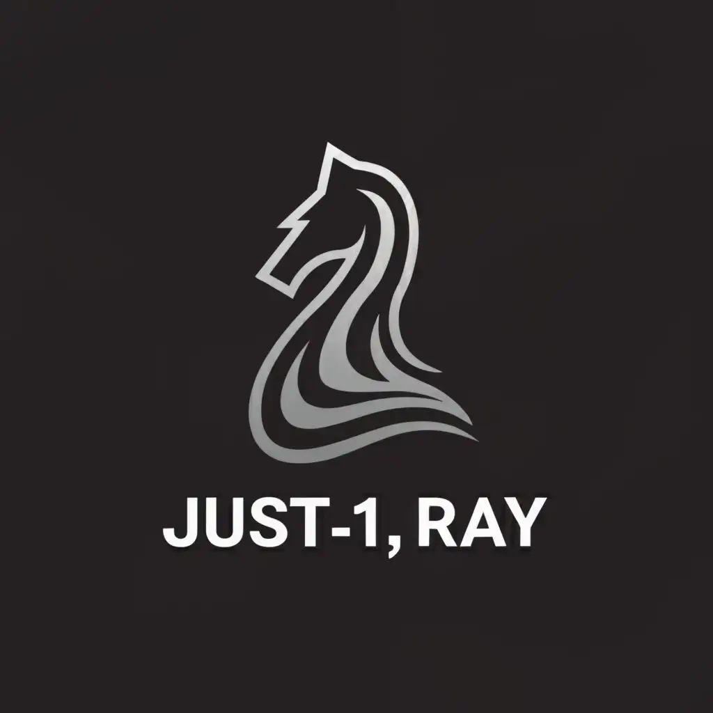 a logo design,with the text "Just 1 J Ray", main symbol:A left facing two tone knight chess piece with smooth curves and sharp points,complex,be used in Technology industry,clear background