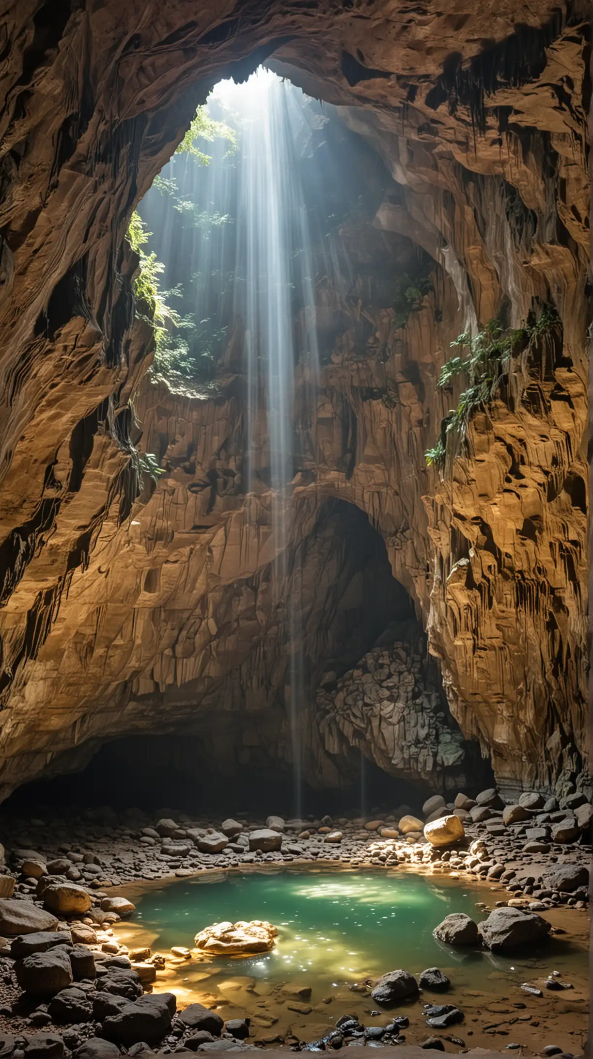 Son Doong Cave, Vietnam, show the inside of the cave