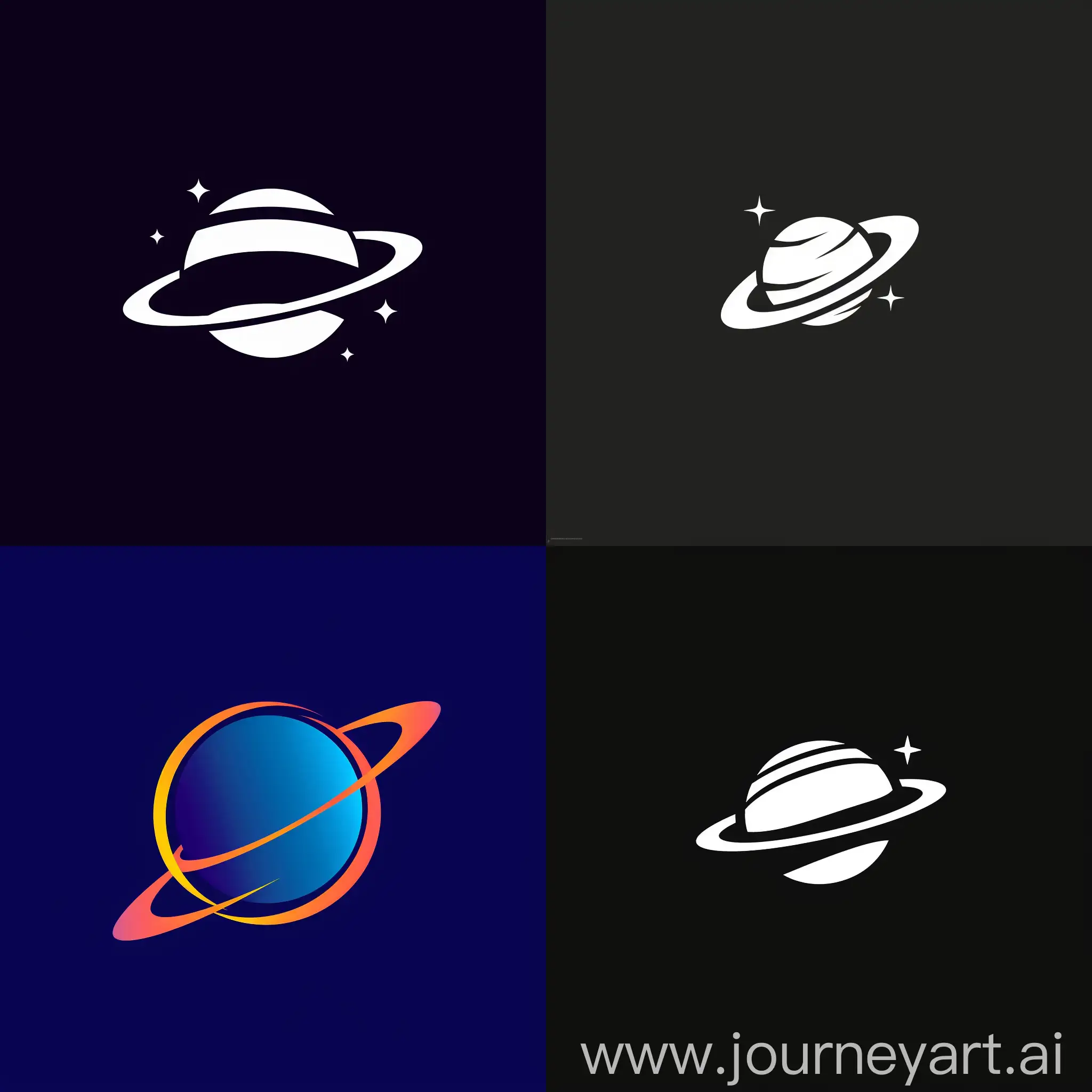very simple, logo, planet with ring, rounded, strokes only