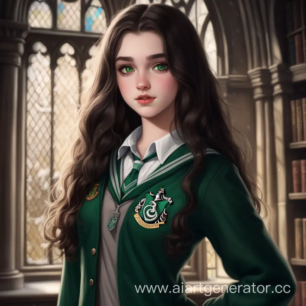 Young-Woman-in-Slytherin-Hogwarts-Uniform-with-Revealing-Attire