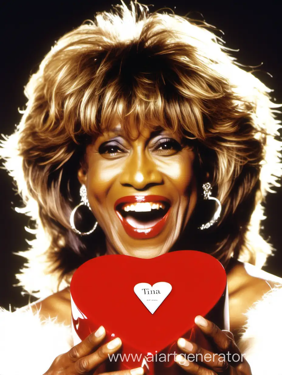 Birthday greetings from Tina Turner and a gift with a message for Anastasia. Heart