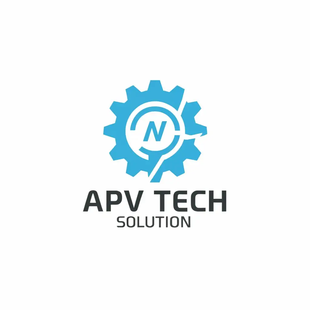 a logo design,with the text "APV Tech Solution", main symbol:Automation,Minimalistic,clear background