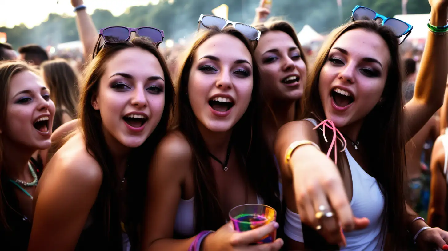 feesten meiden in op een festival