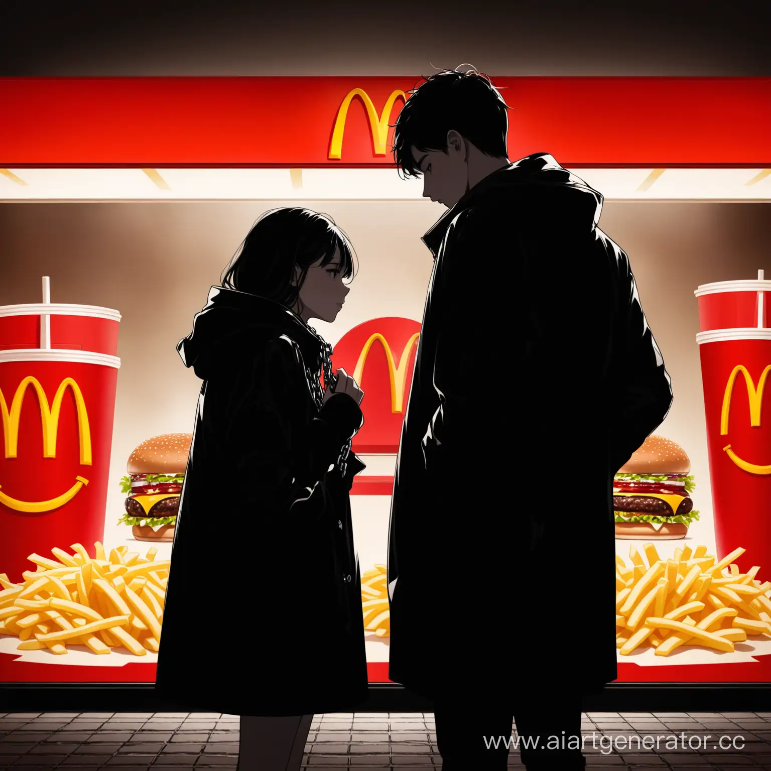 Young-Couple-Enjoying-McDonalds-Burgers-and-Fries-Together