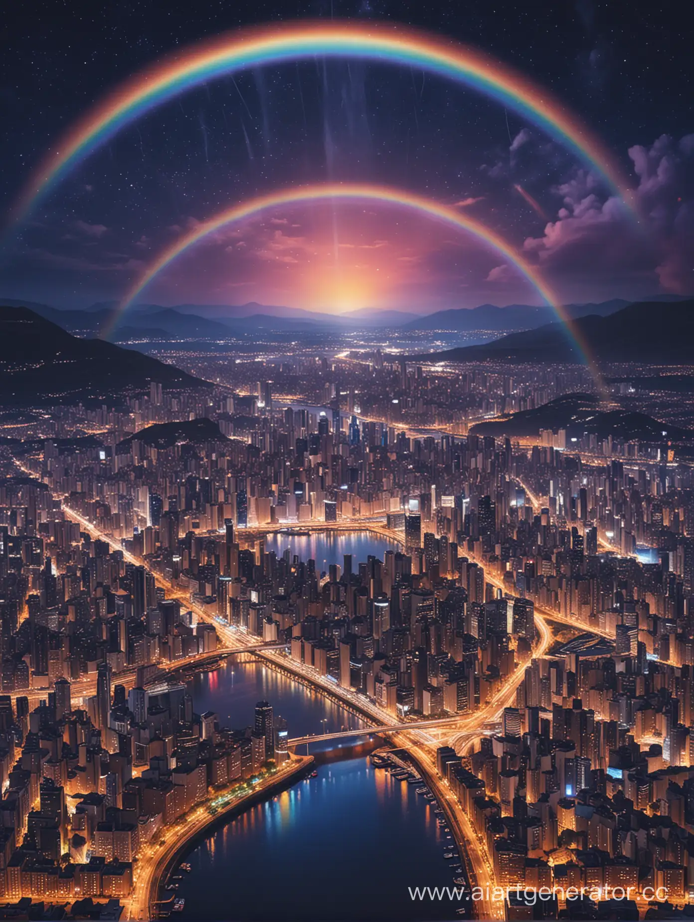 Vibrant-Rainbow-Night-Cityscape-Illuminated-with-Neon-Lights