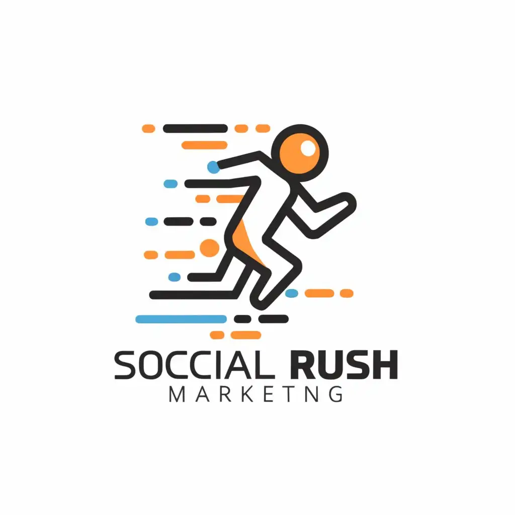 a logo design,with the text "Social rush marketing", main symbol:Rushing something,Moderate,be used in Internet industry,clear background