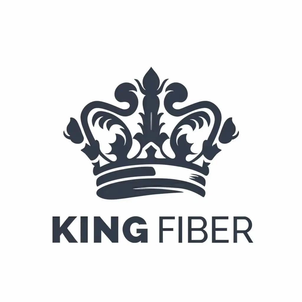 logo, Crown, with the text "King Fiber", typography