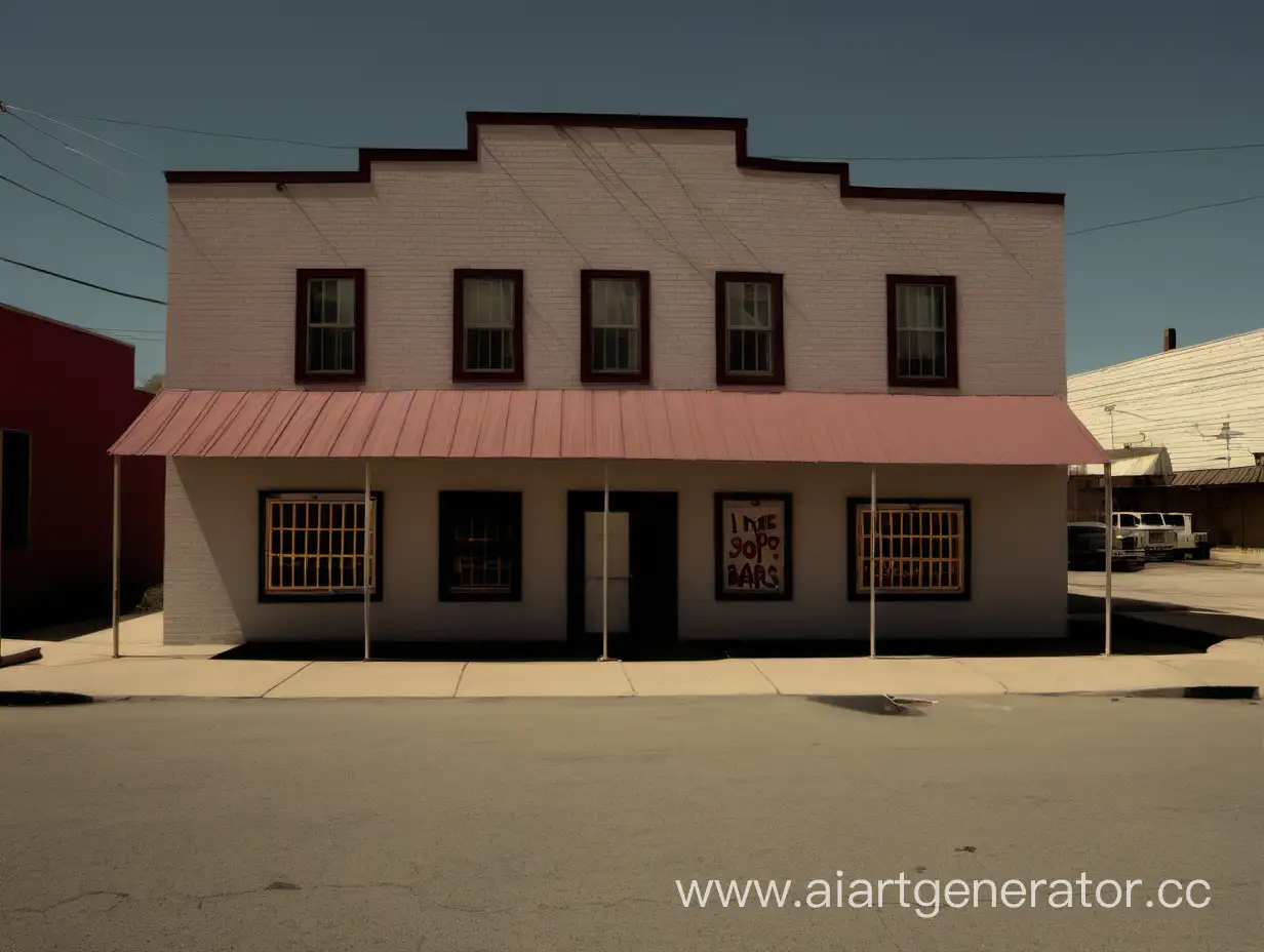 Colorful-Clown-Sitting-Outside-BarStyled-House-in-Texan-Street-Scene