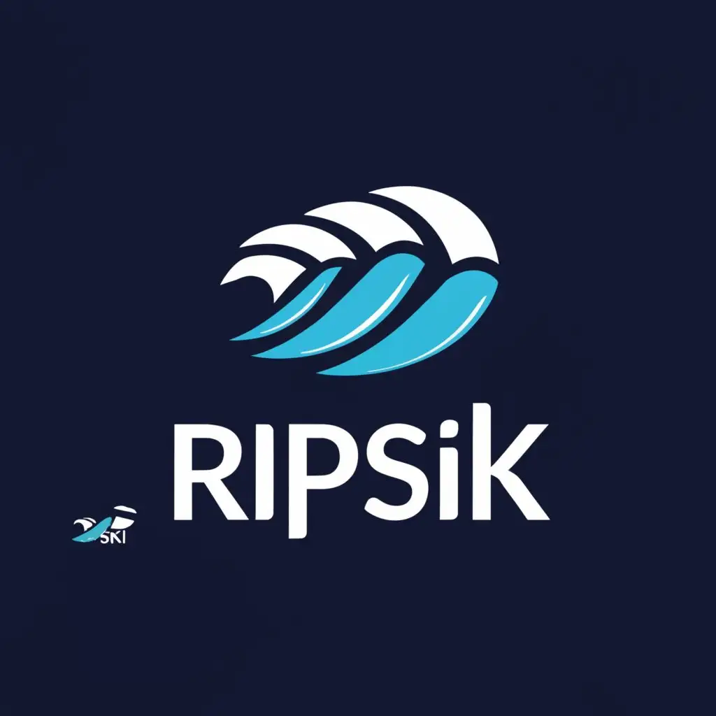 a logo design,with the text "Ripski", main symbol:wave, life jacket,Moderate,clear background