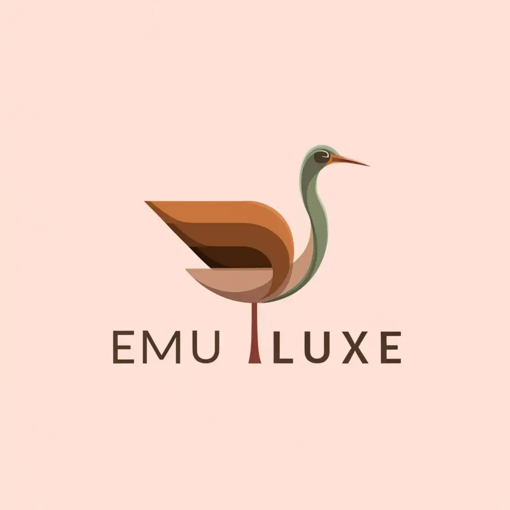 logo, 1. **Design Concept:**
   - Emu Luxe logo embodies luxury with pastel colors and minimalistic Emu bird symbol.
   
2. **Symbolic Element:**
   - Employ subtle half/head of Emu bird for elegance.
   
3. **Typography:**
   - "Emu Luxe" font: Clear, unique, and luxurious statement.
   
4. **Size and Placement:**
   - Emphasize "Emu Luxe" text, keeping the bird symbol smaller and complementary.
   
5. **Color Palette:**
   - Soft pastel hues for sophistication and attention-grabbing charm.
   
6. **Final Presentation:**
   - Merge elements for a refined logo reflecting luxury and brand essence, ensuring clarity and minimalism. Make Bird colour full , with the text "EMU LUXE", typography