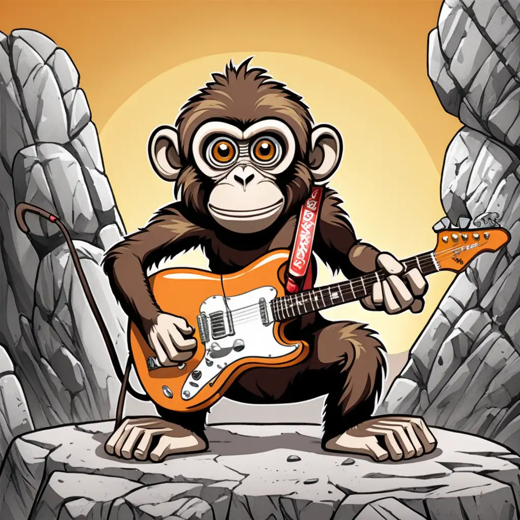 Rock monkey cartoon


