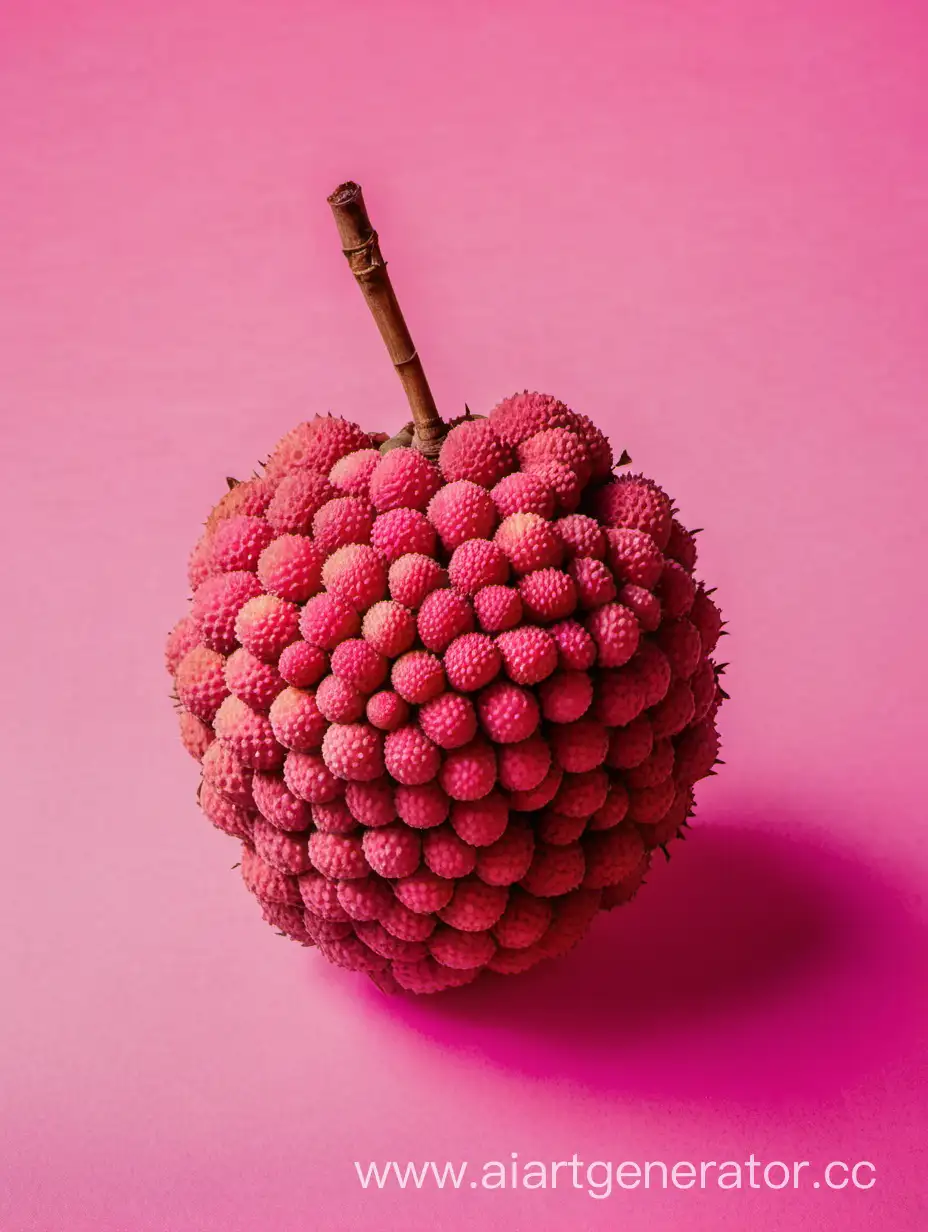 Lychee on pink background 