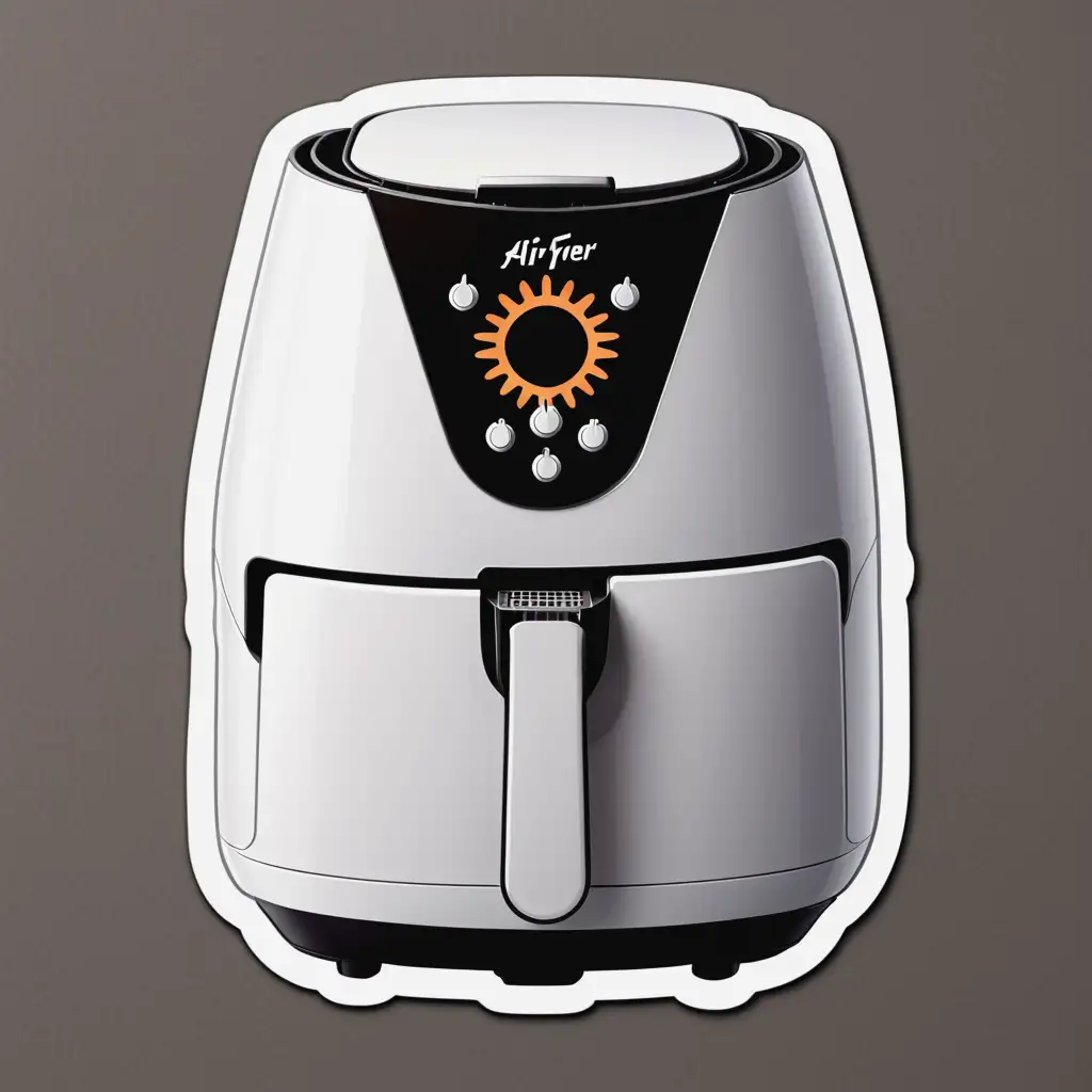 a sticker of a stylized air fryer