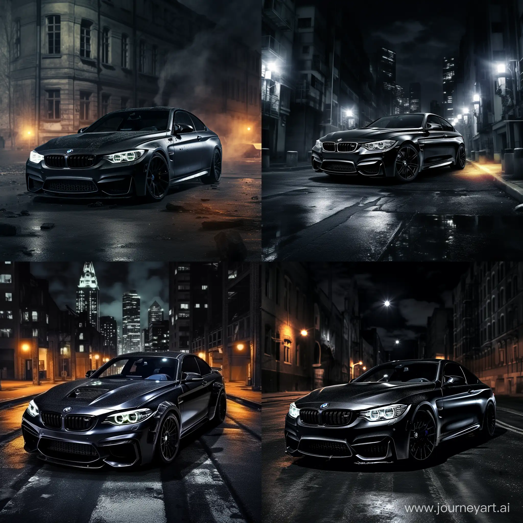 Sleek-BMW-AMG-Black-Edition-Racing-Through-a-Mysterious-Urban-Night