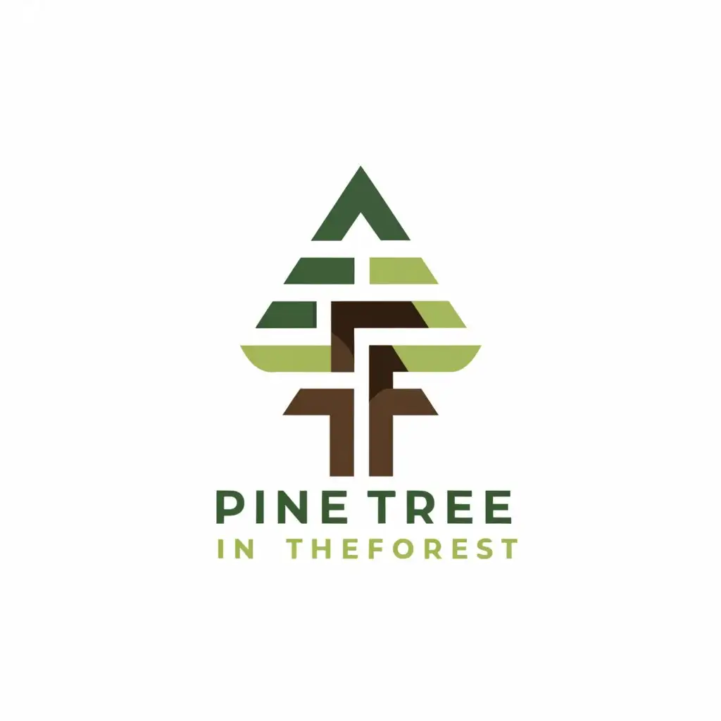 a logo design,with the text "a pine tree in the forest", main symbol:F,Minimalistic,clear background