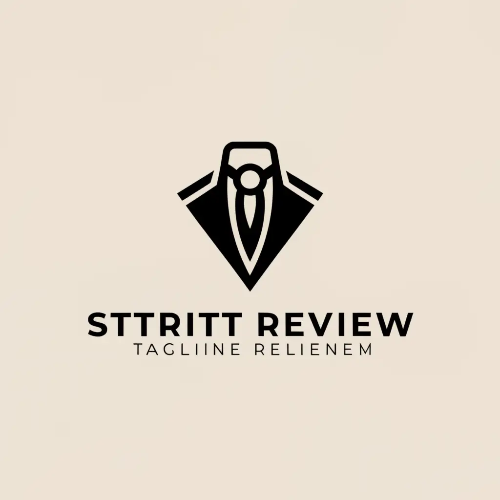 a logo design,with the text "Strict review", main symbol:Tuxedo,Minimalistic,clear background