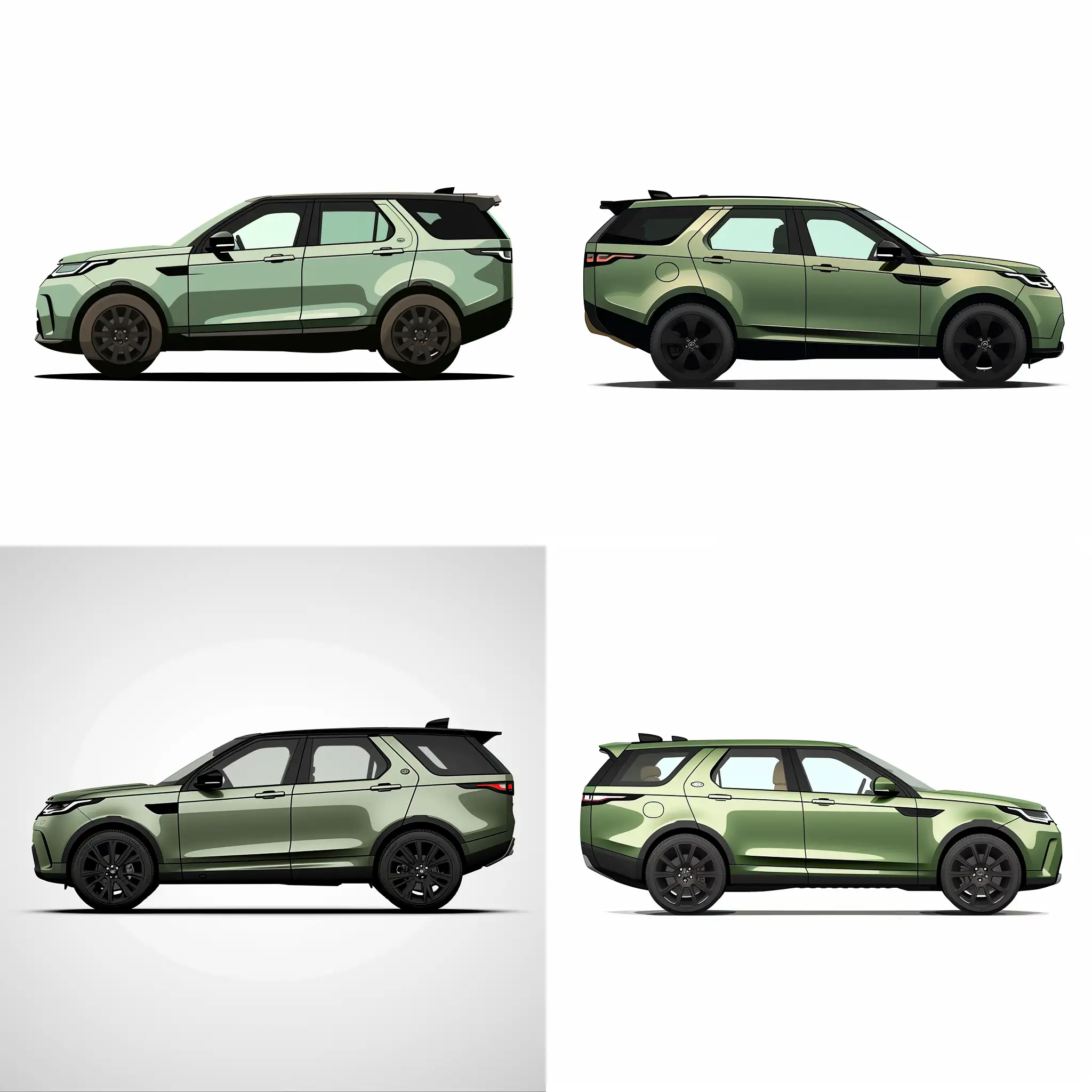 Minimalist-Green-Landrover-Discovery-2023-Side-View-Illustration