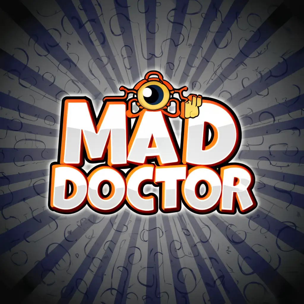 LOGO-Design-For-MAD-DOCTOR-Bold-Text-with-Quirky-Mad-Scientist-Symbol