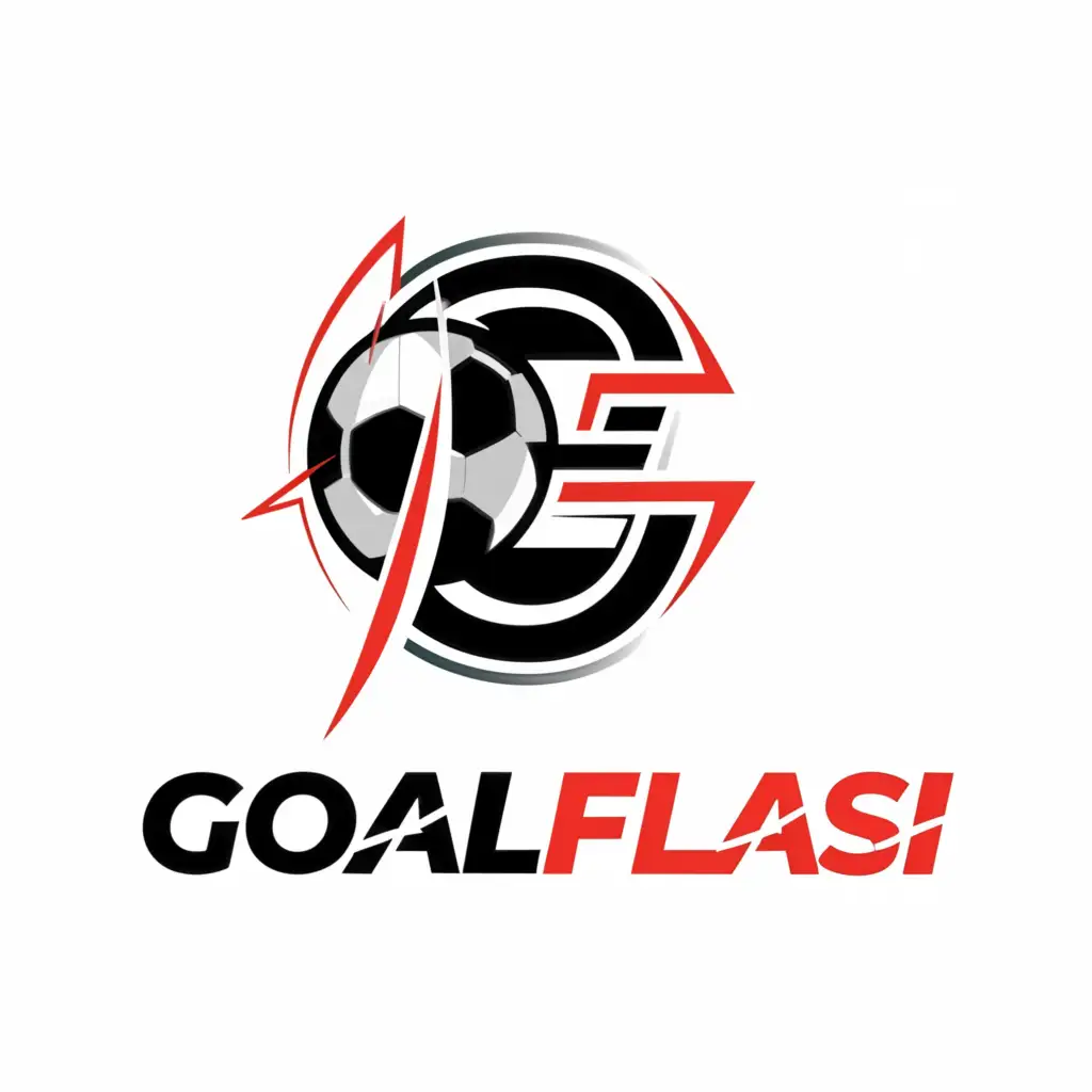 a logo design,with the text "GOAL FLASH", main symbol:G,Moderate,be used in Sports Fitness industry,clear background