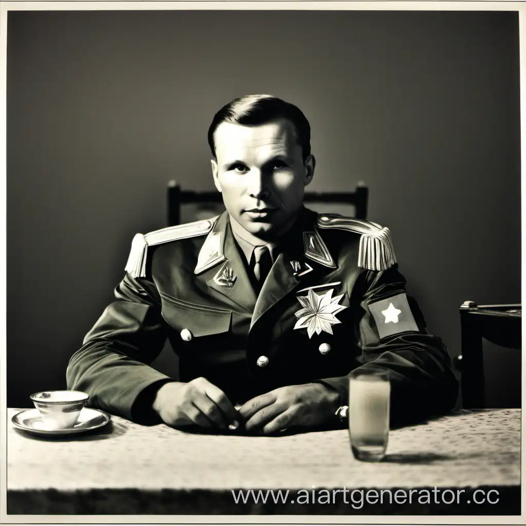 Yuri-Gagarin-Enjoying-a-Meal