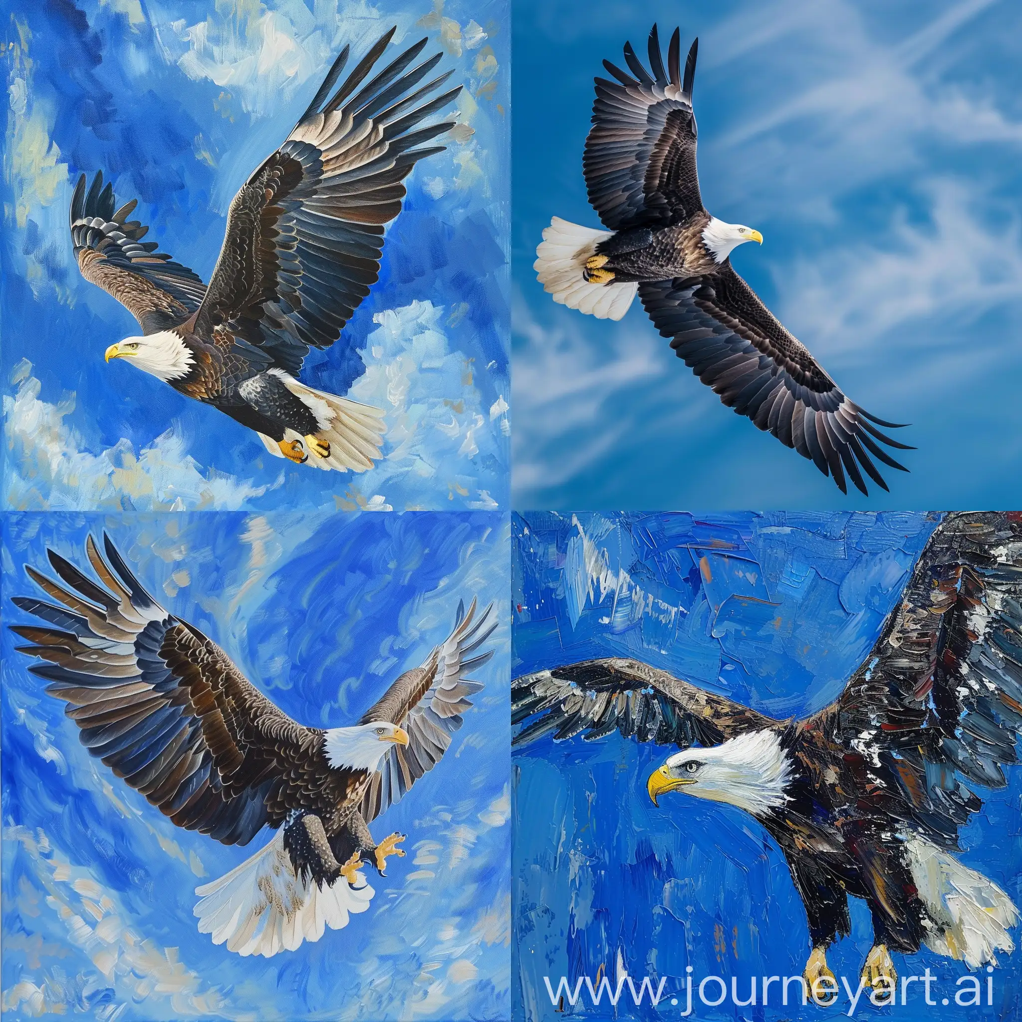 Majestic-Eagle-Soaring-in-the-Azure-Sky