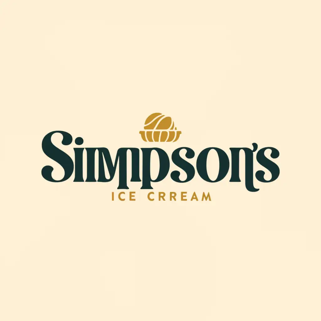 a logo design,with the text "Simpsons", main symbol:Ice cream logo branding brief

The ice cream product is a luxurious offering, and the logo and colour scheme should match the premium aspect.

The logo will be used on individual ice cream tubs as well as retail shops signage and promotional material. Small detailed logo would not be as desirable as a simpler, larger text based logo. Although a text based logo is preferred, a symbol or abstract shape of colour may work too.

Having an ice cream cone or scoop is less desirable, where a unique elegant brand logo would be better.

The business is based in Moray, in the highlands of Scotland.
The product is all 
Hand made  / Hand crafted / Artisan / Traditional / Small batch / Old fashioned / Luxurious……

These words could be incorporated into a tagline alongside the basic logo.
,Minimalistic,be used in Sports Fitness industry,clear background