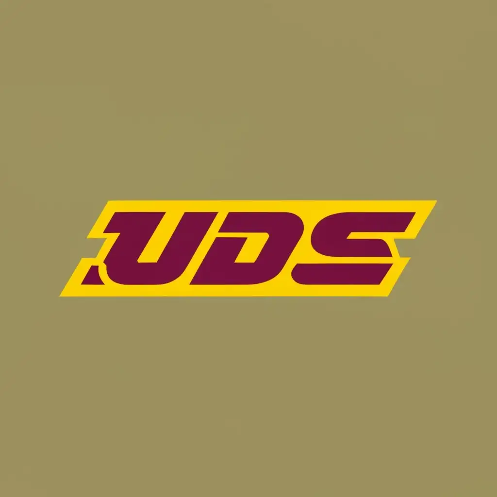 logo, Logo that resembles the DHL logo, with the text "Uds Box", typography, be used in Travel industry of Delivery with multicolor color hyper with logo speed and real of Delivery by box add the name box like Uds Box