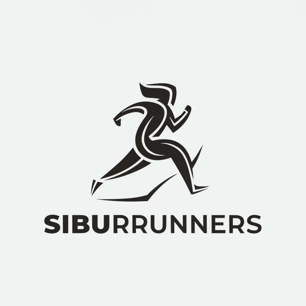 a logo design,with the text "SibuRunners ", main symbol:Runner,Minimalistic,be used in Sports Fitness industry,clear background