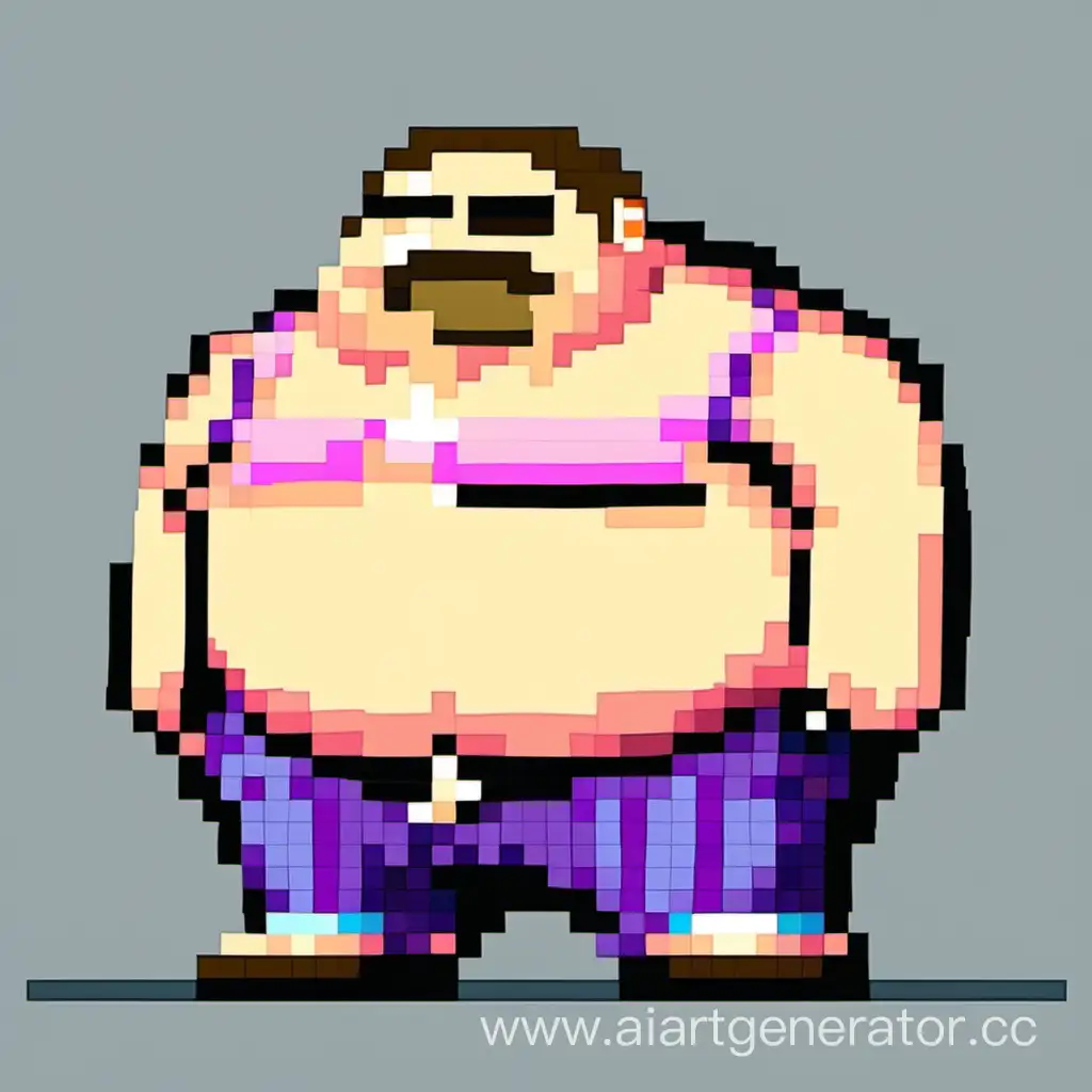 very fat man, pixel art
