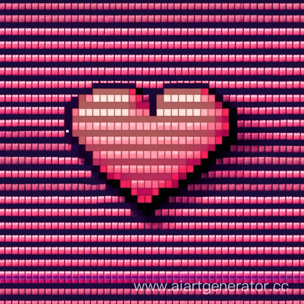 Vibrant-Pixel-Heart-on-Glowing-Background-Digital-Artwork