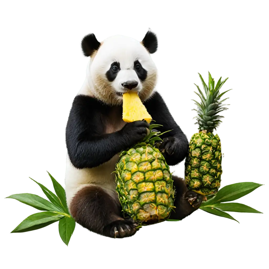 Exquisite-Panda-Eating-Pineapple-Captivating-PNG-Image-for-Digital-Delight