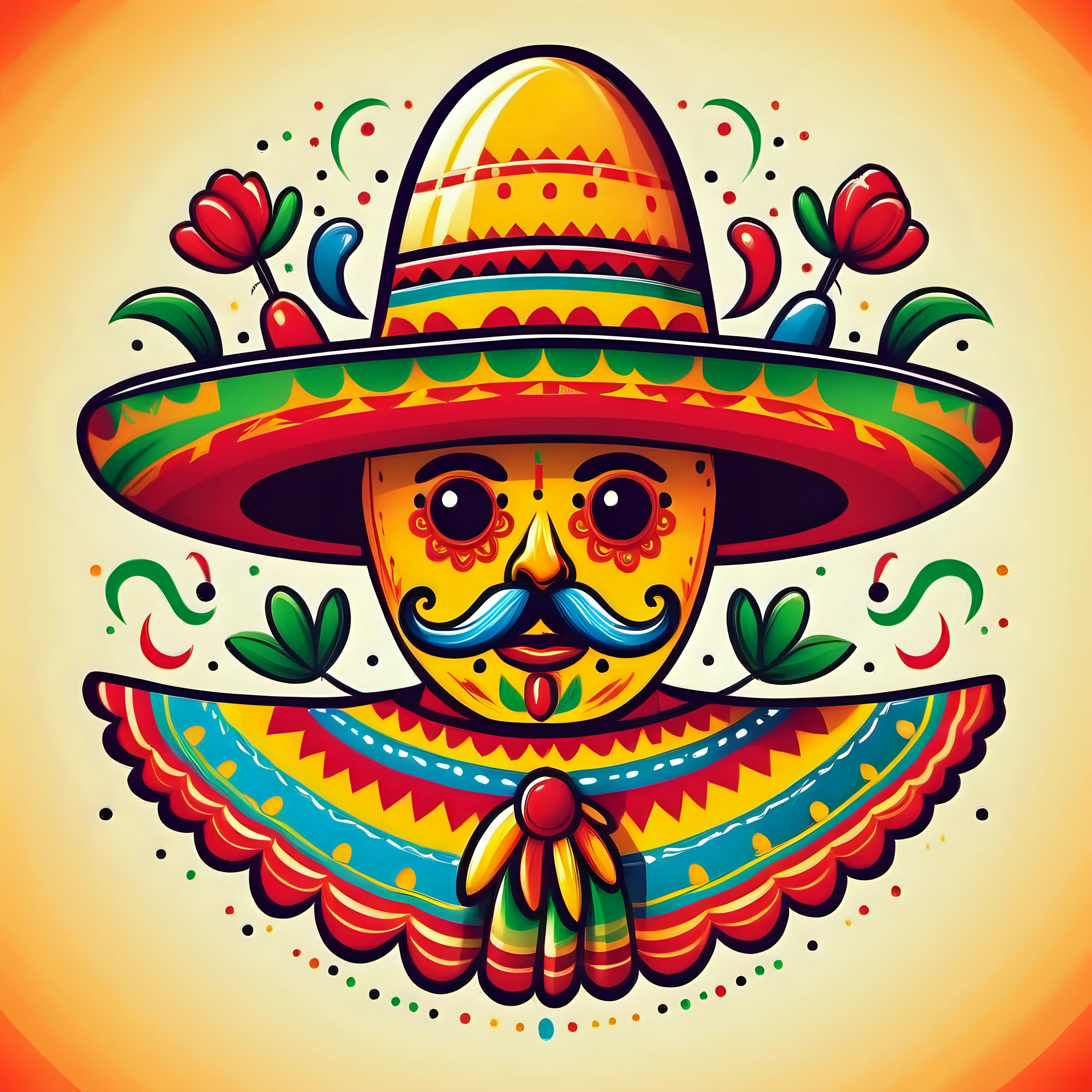 create a cinco de Mayo style image for a shirt, colorful. No text