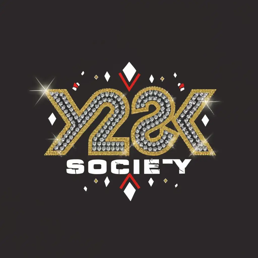 a logo design,with the text "Y2k Society", main symbol:Rhinestone belt,Moderate,clear background