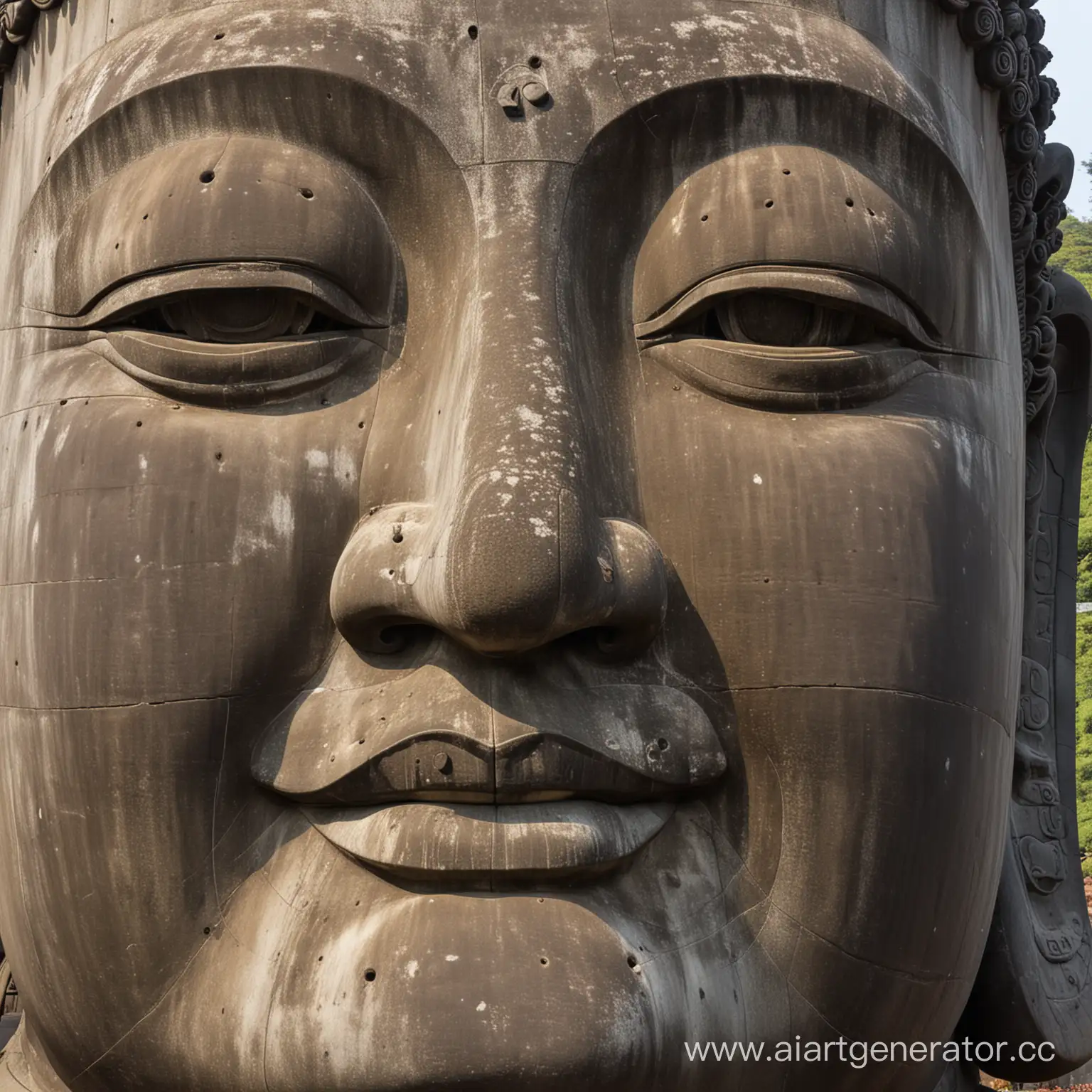 Большой нос на фоне Большой Будда на горе Накакед