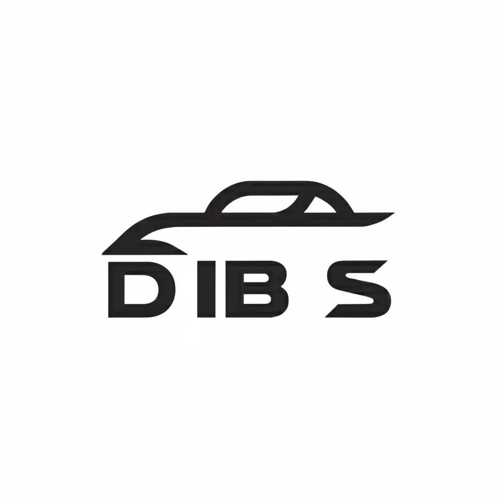 a logo design,with the text "DIBS", main symbol:car,Minimalistic,be used in Automotive industry,clear background