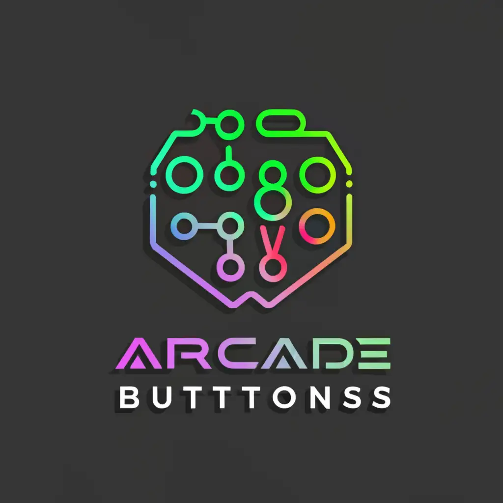 a logo design,with the text "arcade buttons", main symbol:command console with dials, knobs, and sensors,complex,be used in Sports Fitness industry,clear background