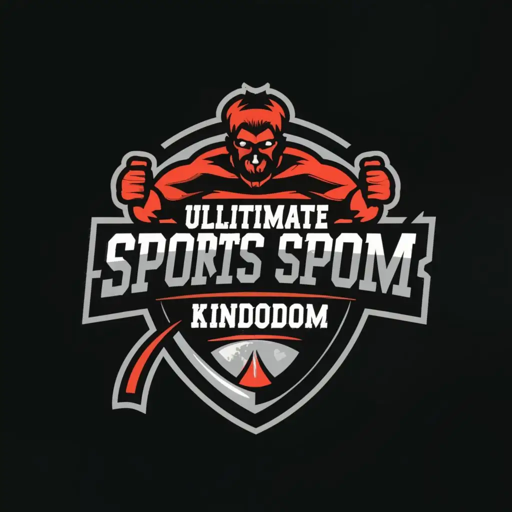 LOGO-Design-For-Ultimate-Sports-Kingdom-Dynamic-Martial-Arts-Training-Emblem-with-Typography-for-Sports-Fitness-Industry
