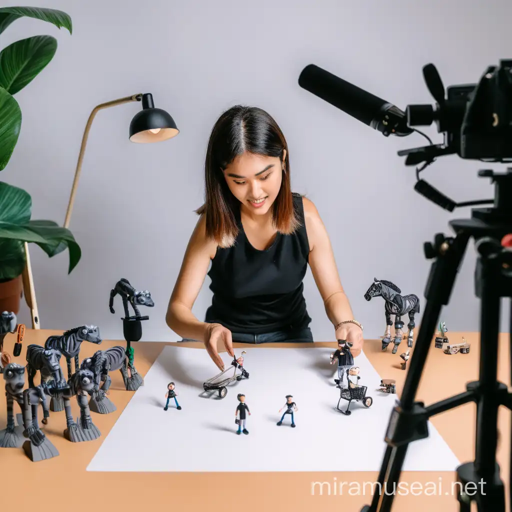 Creative Woman Engaged in StopMotion Animation