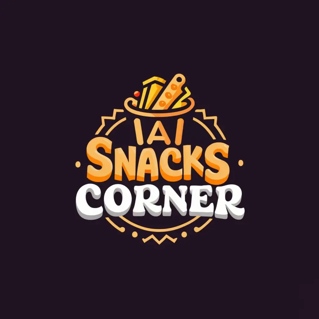 a logo design,with the text "AI SNACKS CORNER", main symbol:SNACKS,complex,be used in Restaurant industry,clear background