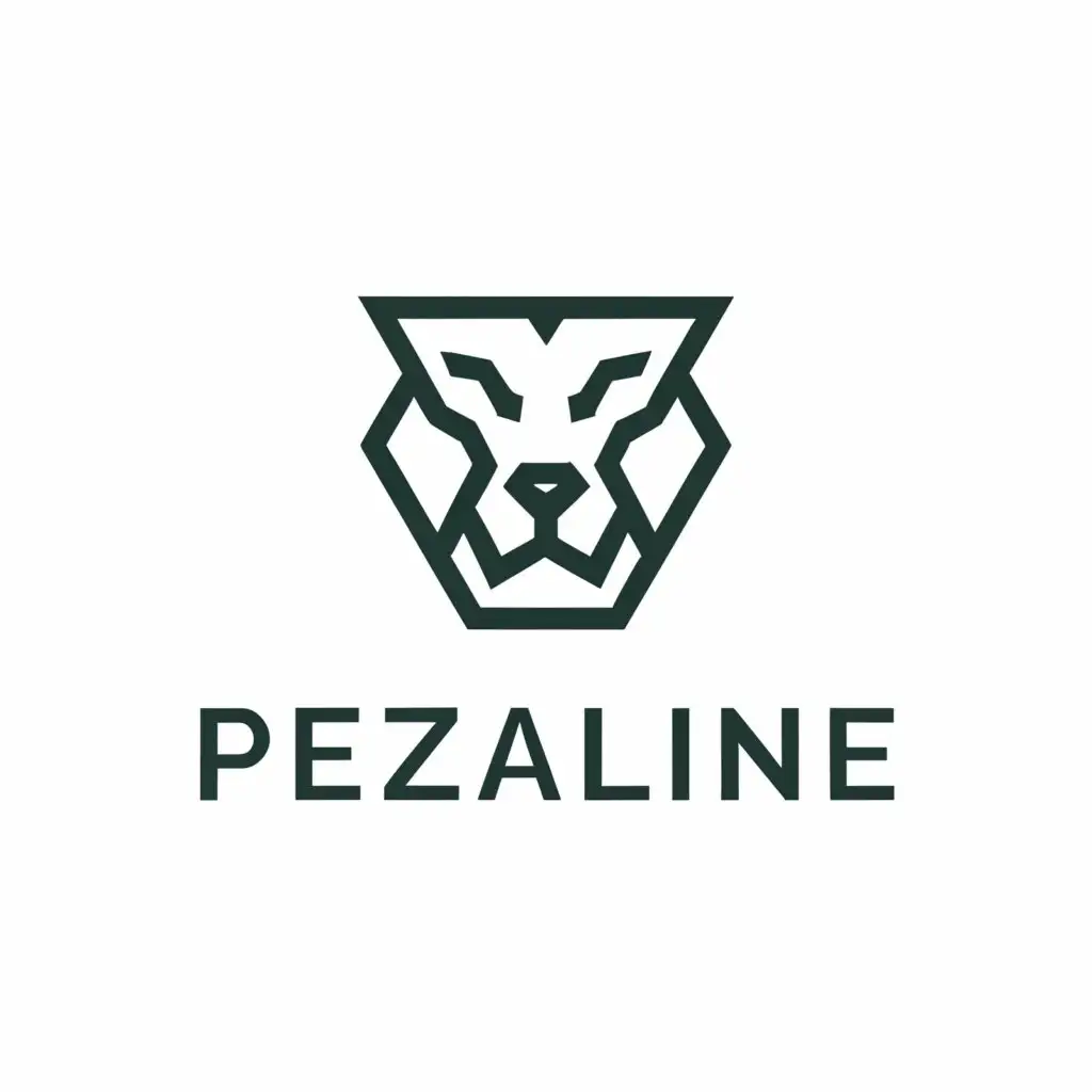 a logo design,with the text "Pezaline IT", main symbol:Software, Application, Business,, Lion icon,  P letter,Minimalistic,be used in Internet industry,clear background
