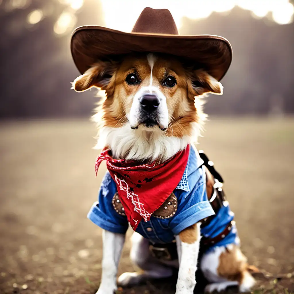 Canine Cowboy Costume Adorable Dog Dressed in Western Attire