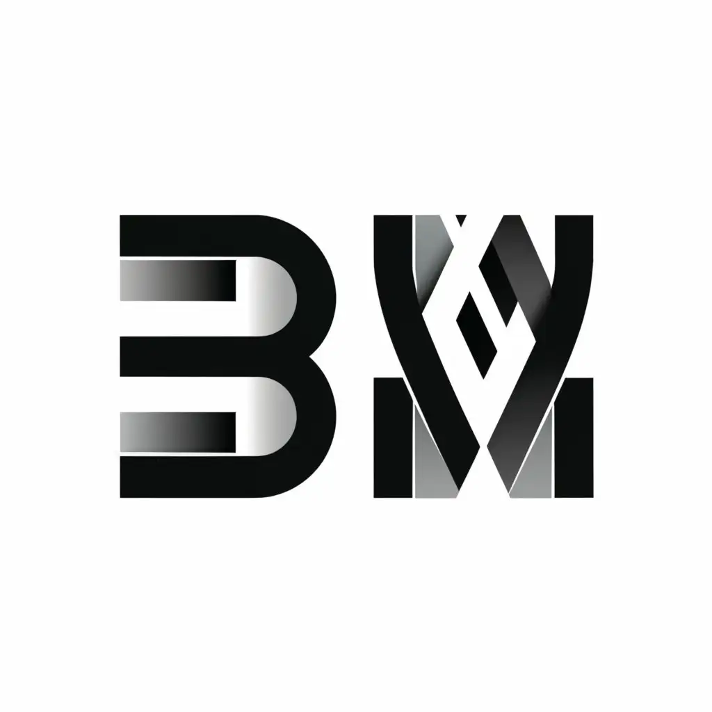 a logo design,with the text "BW", main symbol:Black White,Minimalistic,be used in Events industry,clear background