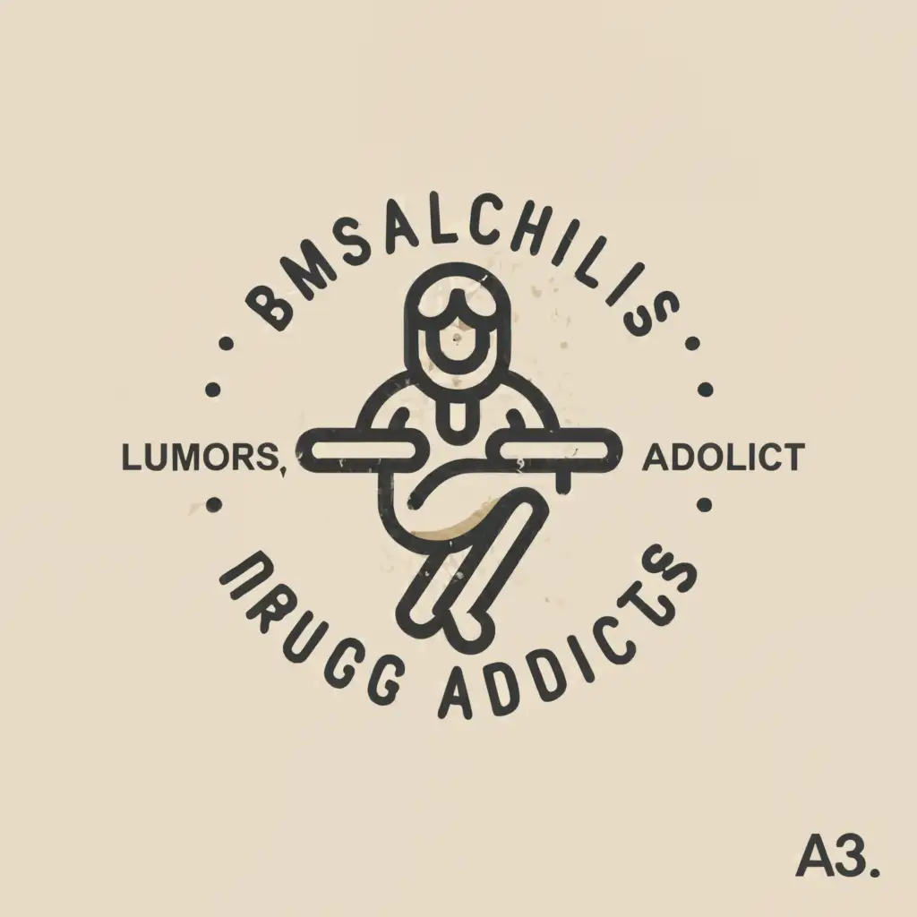 a logo design,with the text "Bums, alcoholics, drug addicts", main symbol:People,Moderate,clear background
