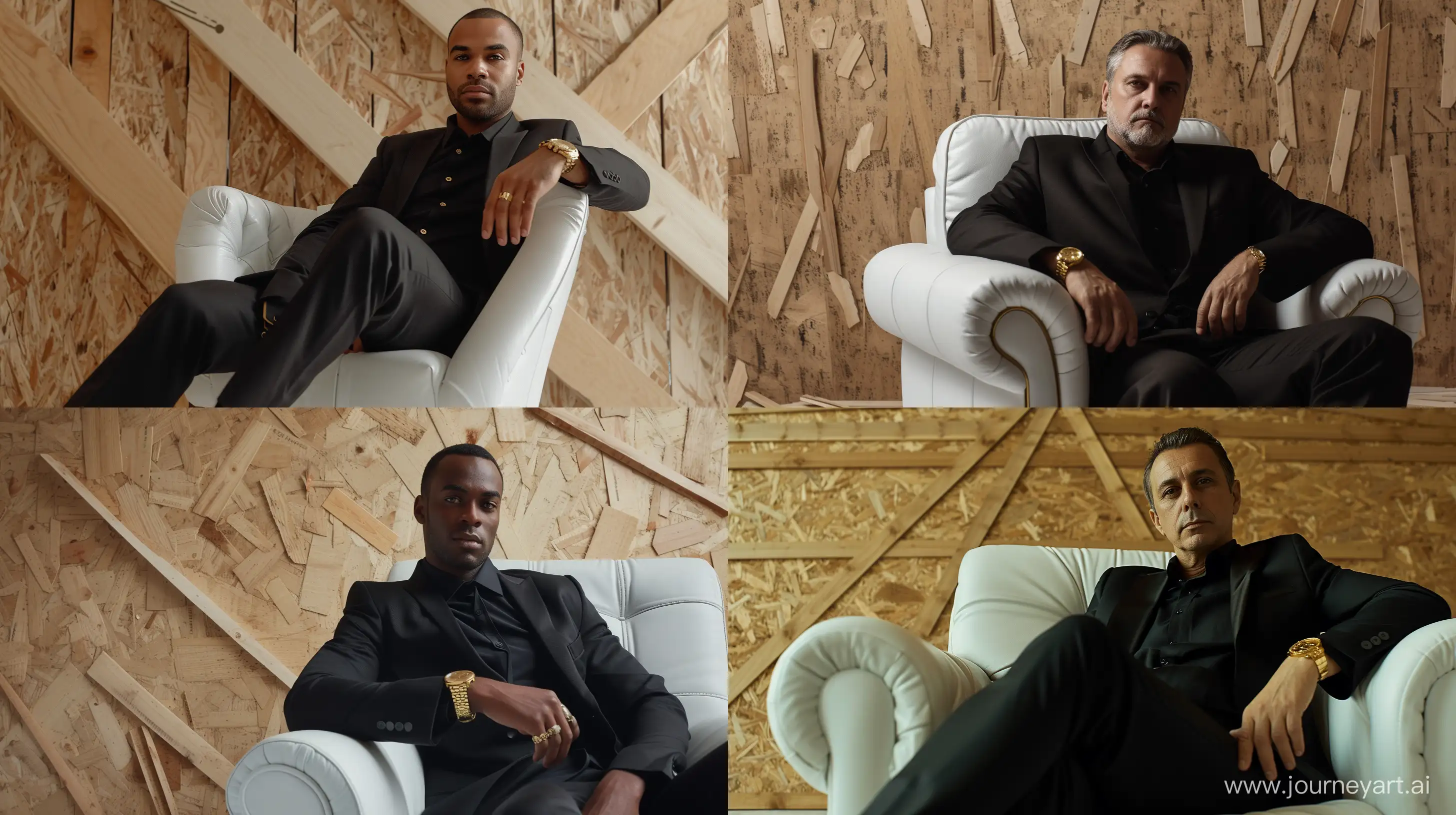 Majestic-Stoic-Narrator-in-Black-Power-Suit-on-White-Leather-Chair