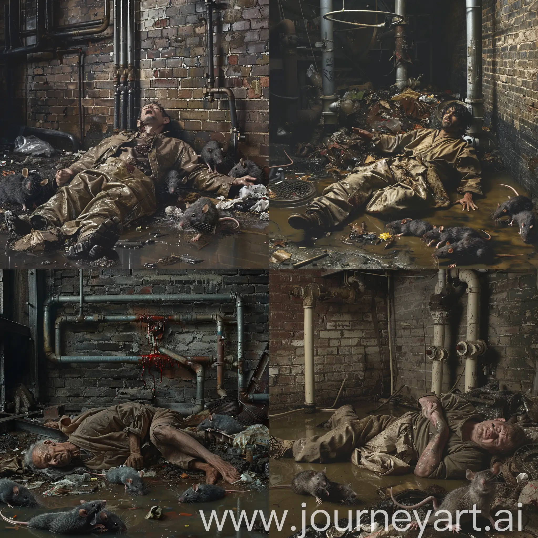 Homeless-Man-Under-Heat-Pipes-Attacked-by-Rats-Hyperrealistic-Urban-Scene