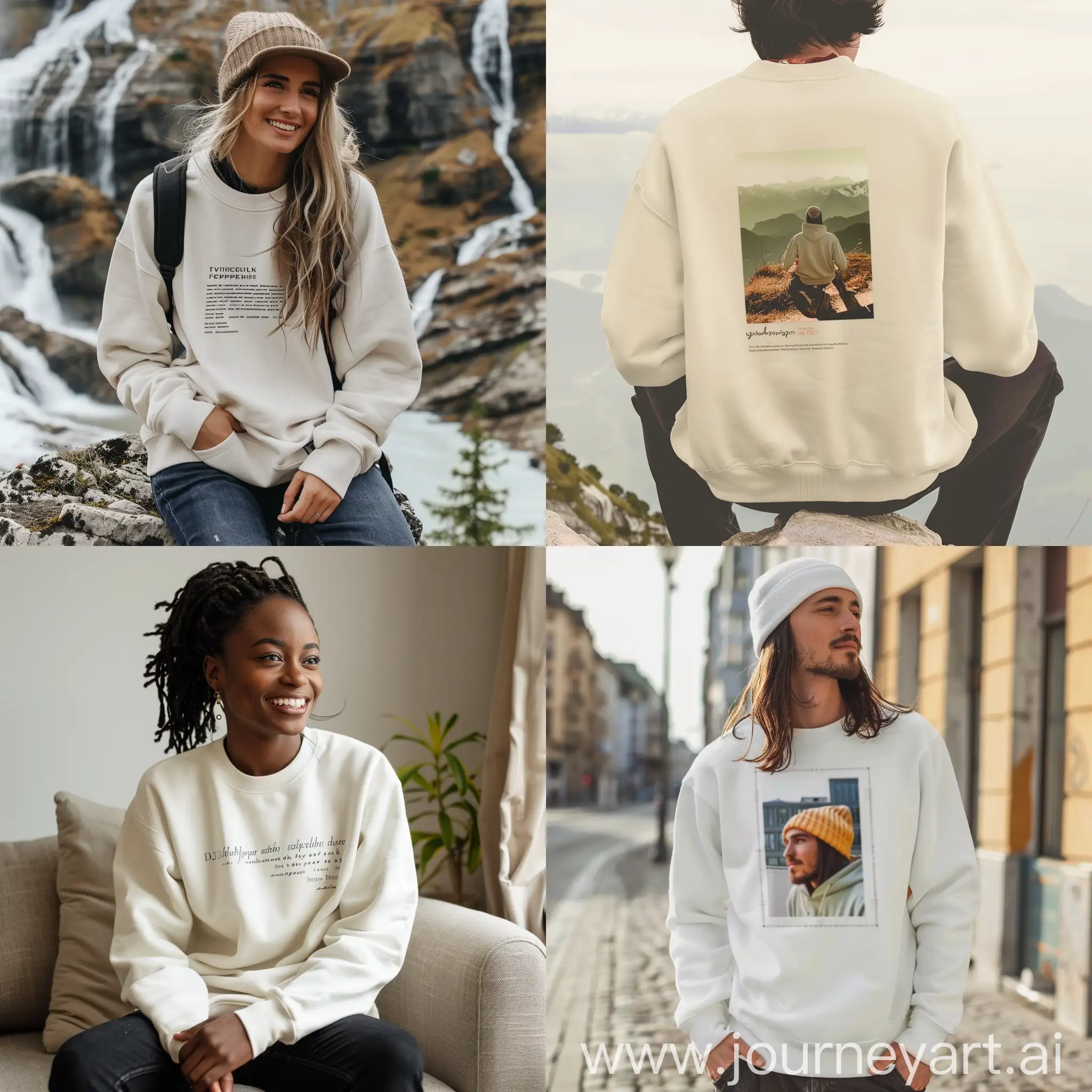 A sweatshirt design with photo and text