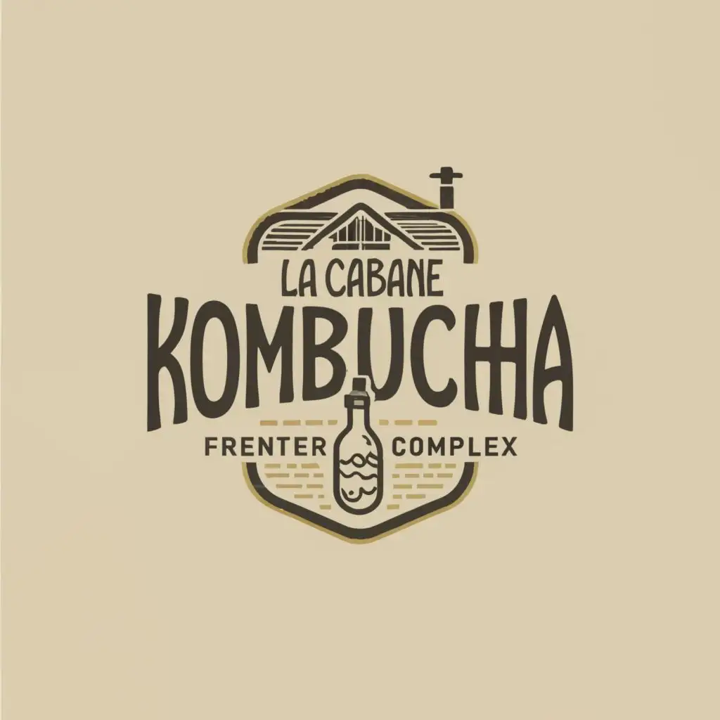 a logo design, with the text "La Cabane Kombucha", main symbol: kombucha, hut, fermenter complex, be used in Restaurant industry, clear background