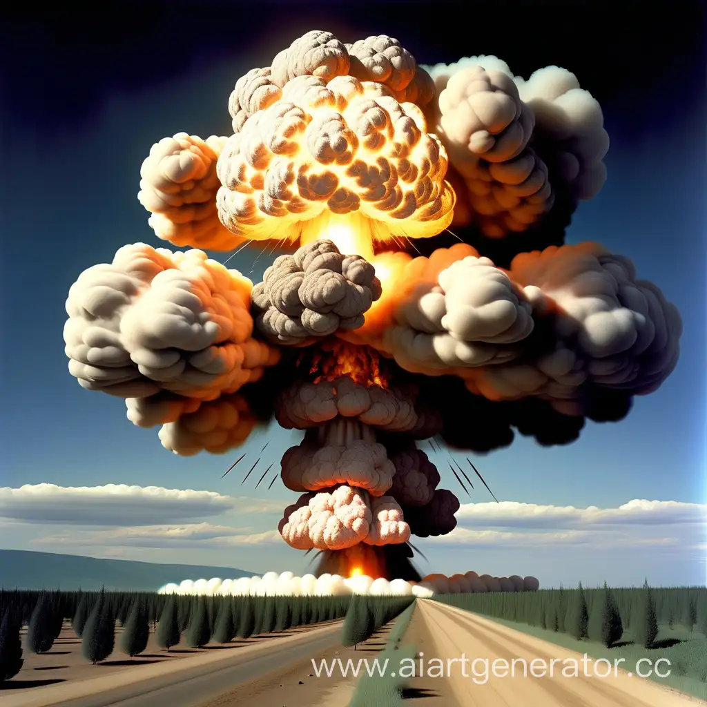 big Atomic Tsar Bomba  explodes,From far away
