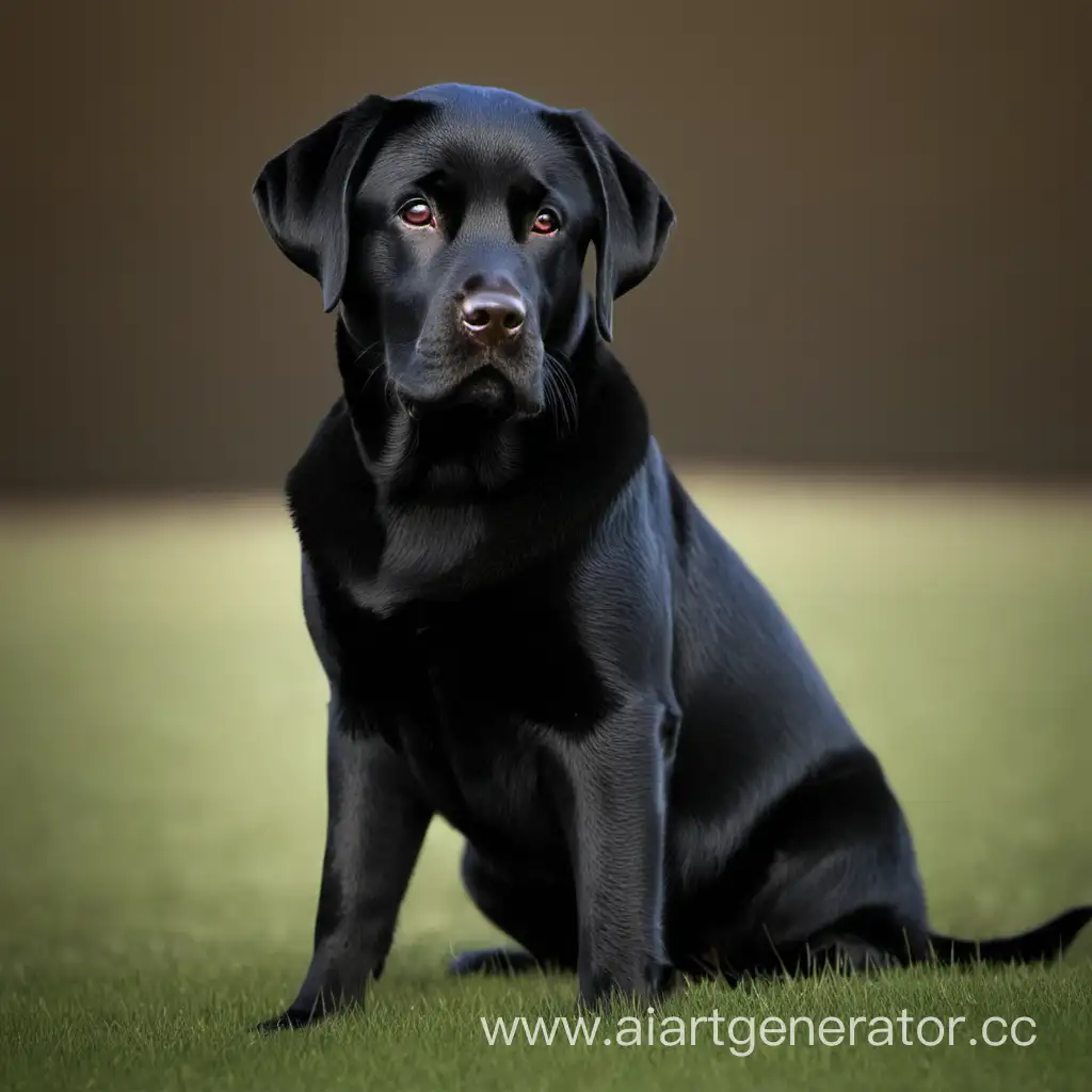 Собака лабрадор черного цвета